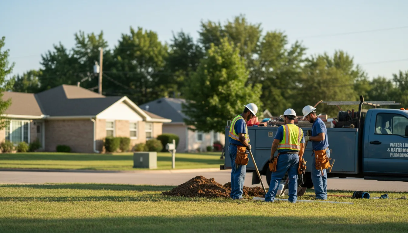 Residential water line and bathroom plumbing service in Bevington, IA